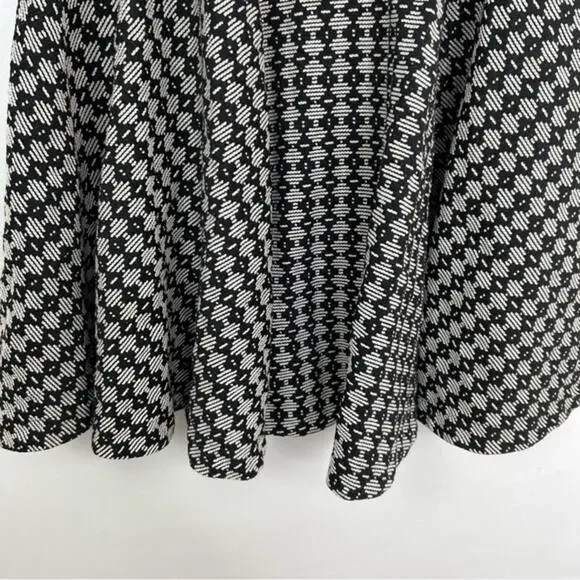 Anthropologie Maeve Jacquard Circle Skirt Black Cream Dress Size 4 - Picture 11 of 16